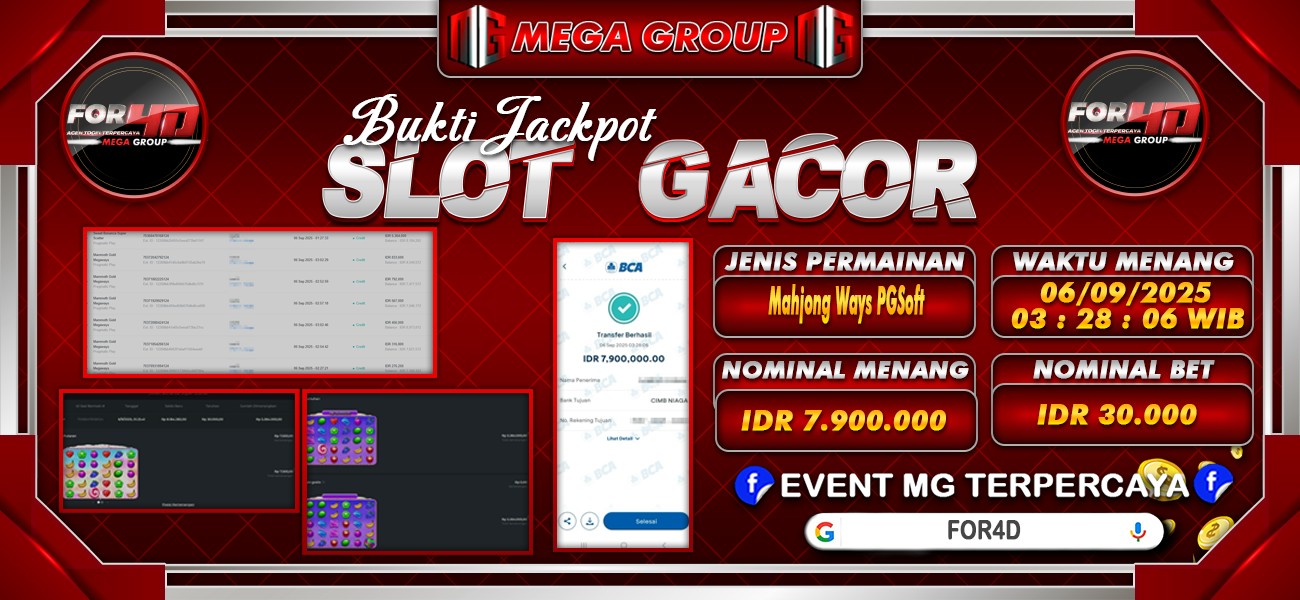 Bukti JP situs For4D hari Sabtu, 06 September 2025