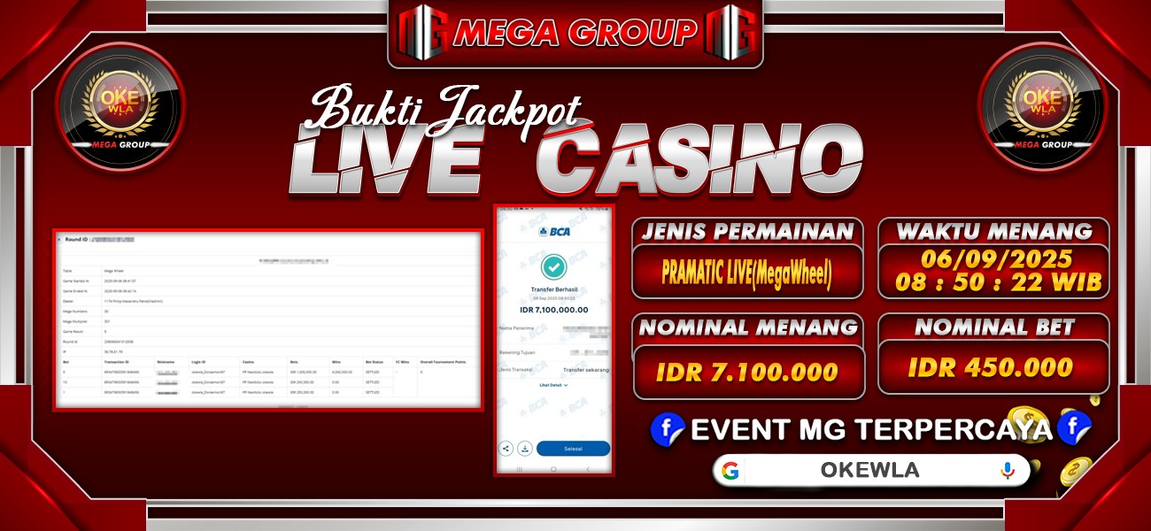 Bukti JP situs Okewla hari Sabtu, 06 September 2025