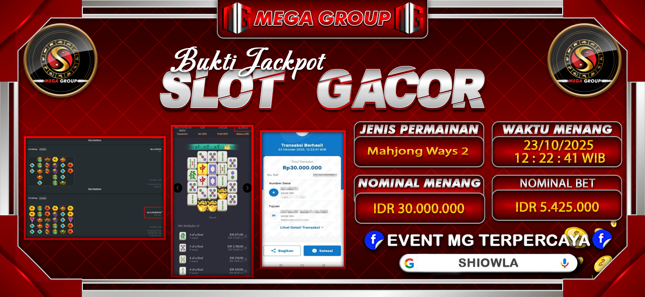 Bukti JP situs Shiowla hari Kamis, 23 Oktober 2025